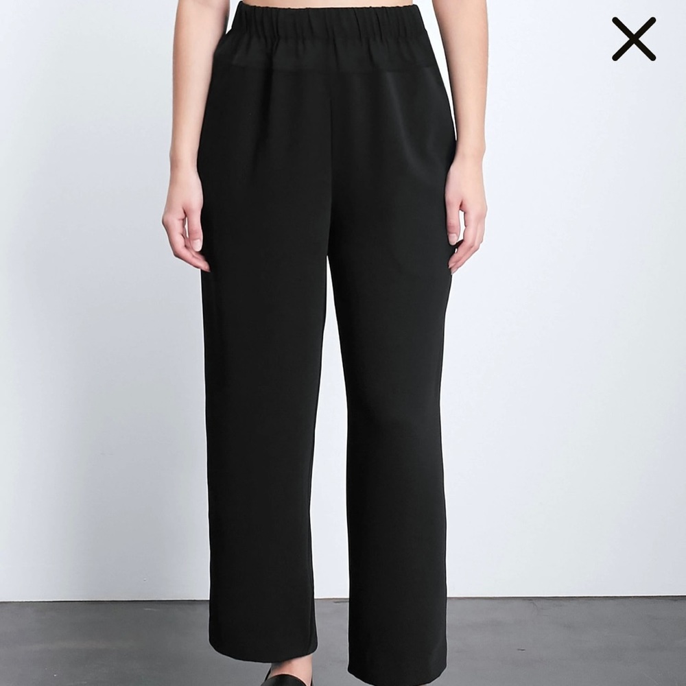 ROUCHA black crepe straight leg Parse trousers size BB (6-8)